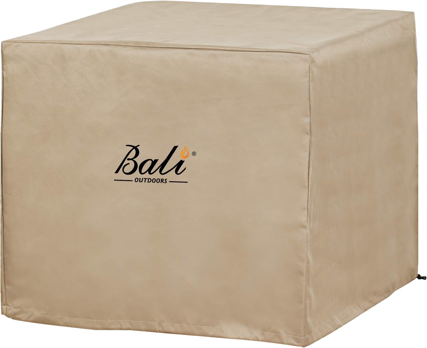 BALI OUTDOORS 28 Inch Square Patio Fire Pit Table Cover, Heavy Duty, Waterproof and Weather Resistant Oxford Fabric Cover, Brown