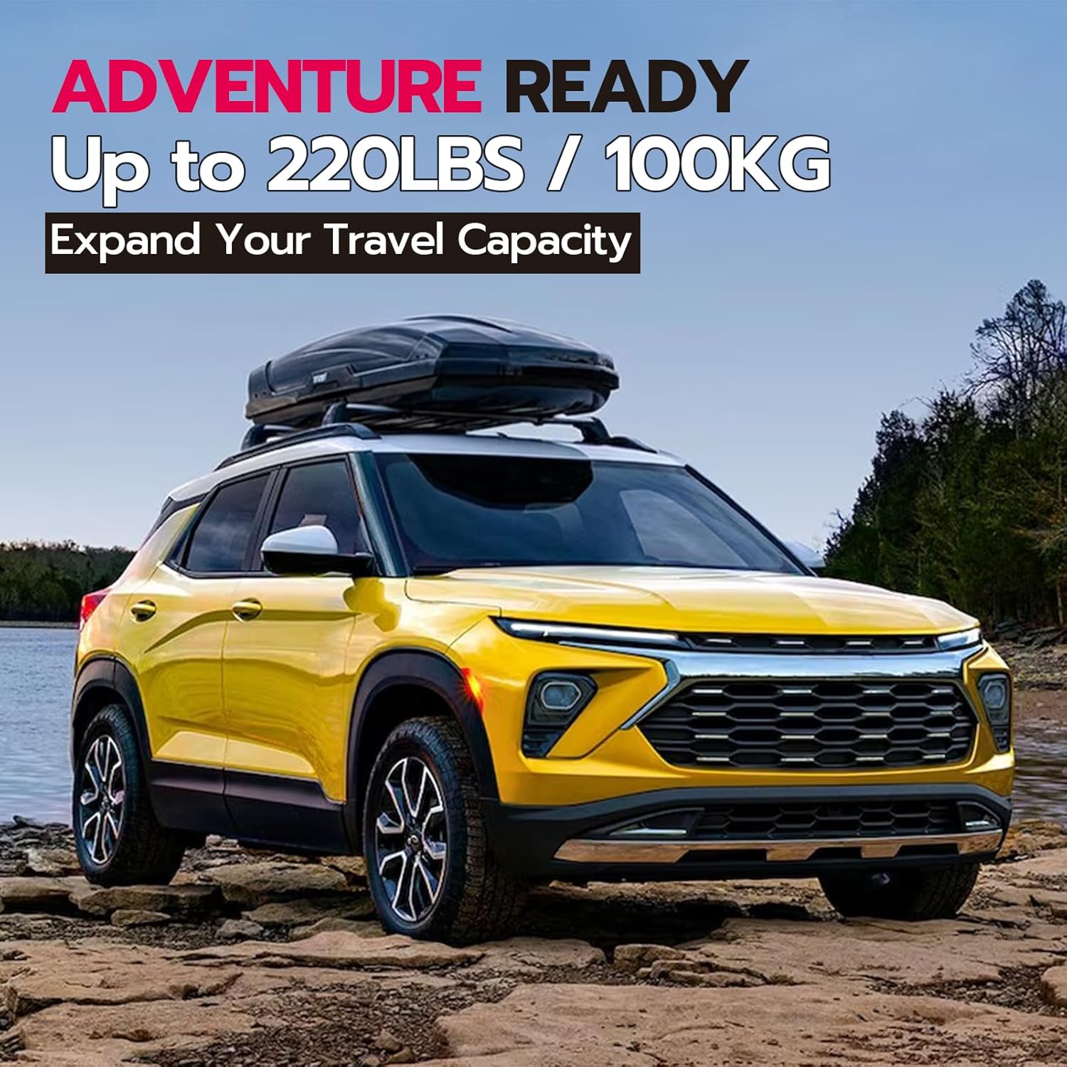 Roof Rack Cross Bars 220lbs Compatible with 2021 2022 2023 2024 2025 2026 Chevrolet Chevy Trailblazer L LT ACTIV RS，Heavy Duty Aluminum Crossbars Cargo Bars Ski Snowboard Luggage Kayak Bike Carrier