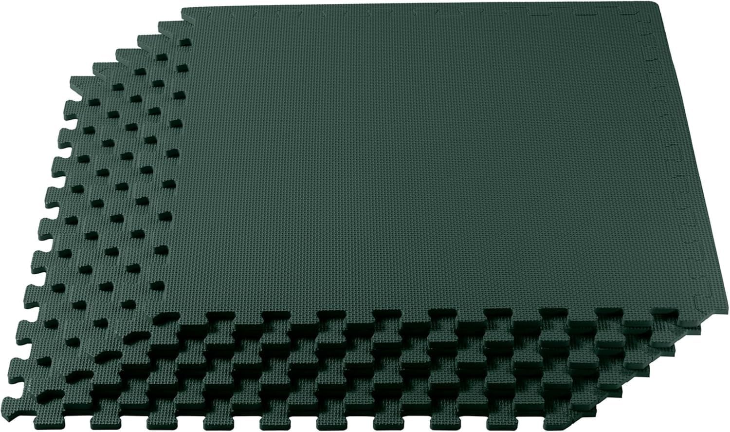 3/8" Thick Multipurpose EVA Foam Exercise Floor Mat, Interlocking Tiles, Anti-Fatigue for Home or Gym