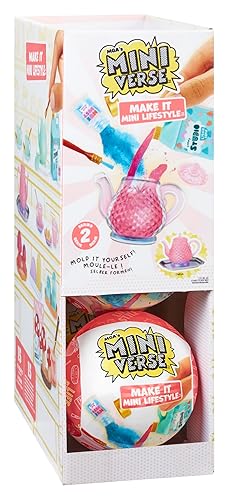 Make It Mini Lifestyle Series 2 Party Pack (6 Pack) Mini Collectibles MGA's Miniverse, Mystery Blind Packaging, DIY, Crafts, Resin Play, Replicas, Molds, Teapots, Teacups, Candles, Vase Collectors, 8+