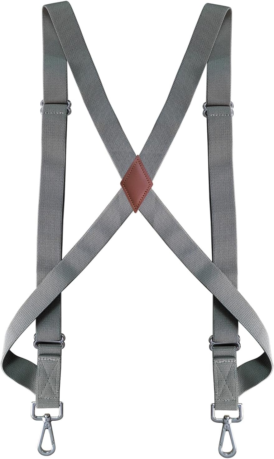 1 Inch Wide side Clip Suspenders for Men Heavy Duty Khaki Truckers Suspenders for Big and Tall Men with Hooks