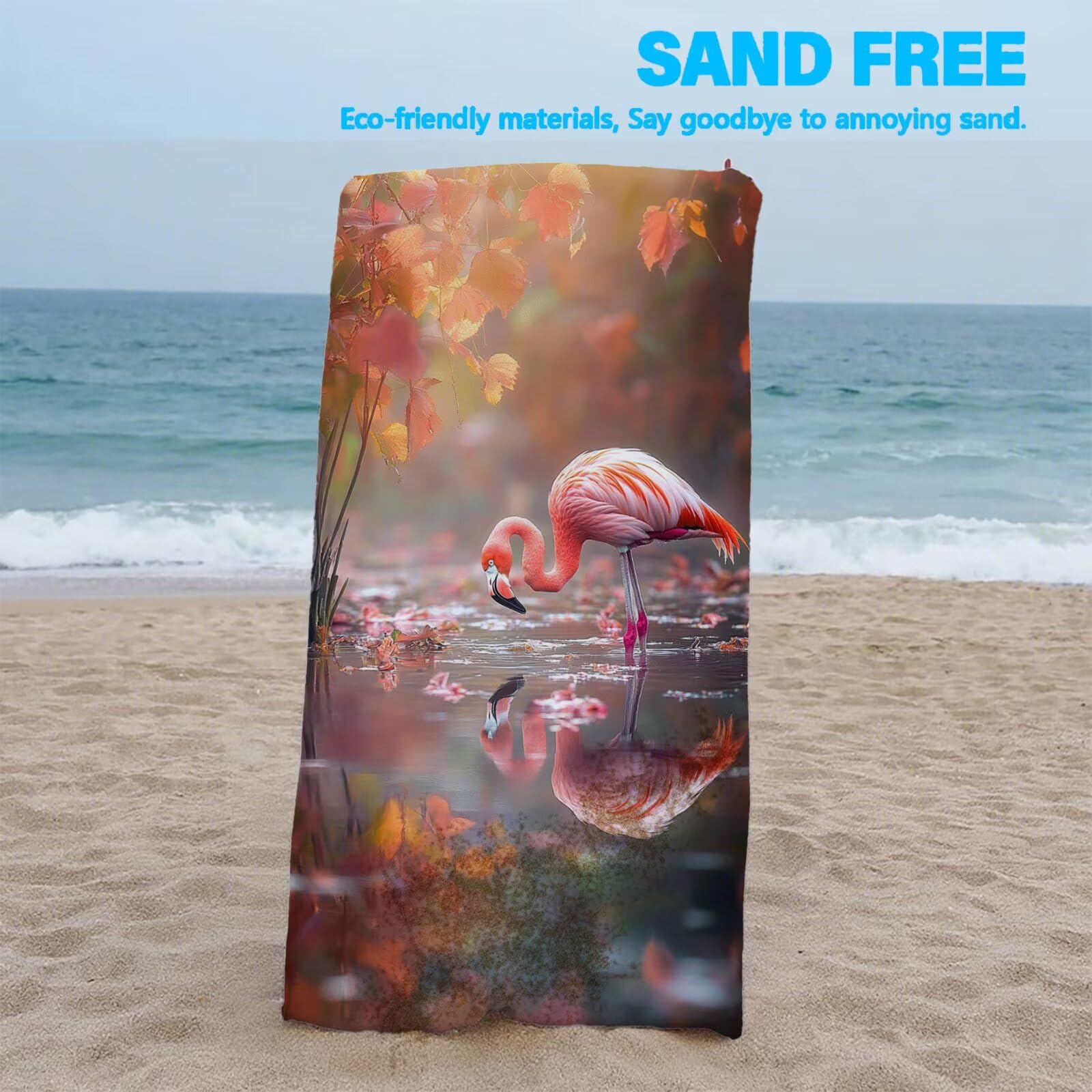 Duże ręczniki plażowe 220 x 100 cm ręcznik z mikrofibry letnie ręczniki plażowe flamenco lekki i szybkoschnący ręcznik na siłownię odporny na piasek akcesoria plażowe do podróży, sauny, siłowni basen