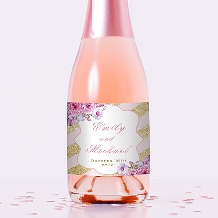 Amazon Miniシャンパンまたはminiワインボトルラベルpersonalizedピンクゴールド花柄防水 Pink The Cat ホーム キッチン Amazon Miniシャンパンまたはminiワインボトルラベルpersonalizedピンクゴールド花柄防水 Pink The Cat ホーム キッチン
