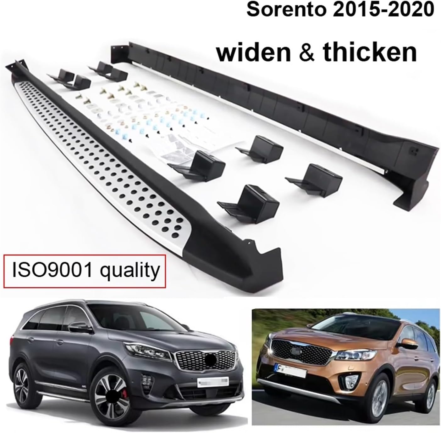 Widen&thicken Side Step Bar Running Board Compatible For KIA Sorento 2015 2016 2017 2018 2019 2020