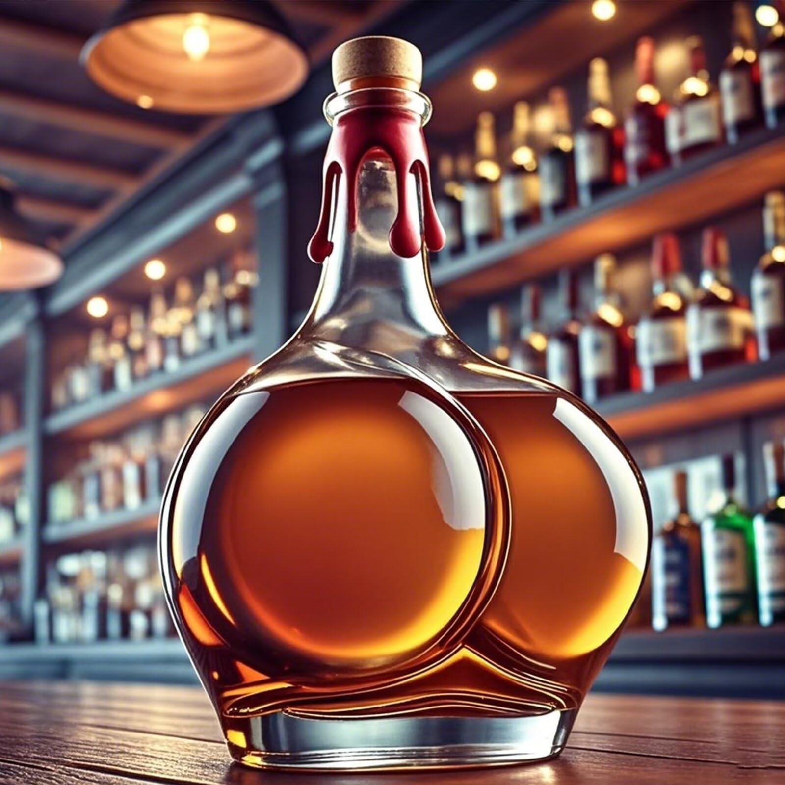 VHcgCGJ Animal-shaped decanter, 300ML Whiskey Decanter Wine Bottles Art Statue Figurine - 3D Buttock Shape Bottle(A)