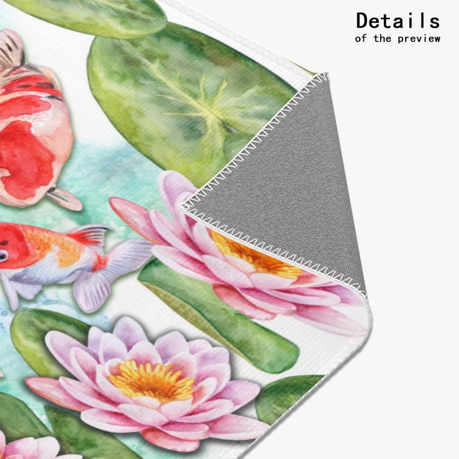 2 x 3 Watercolor Painting of Koi Fish Lotus Super Soft Area Rug for Kids Baby Nursery, Nursery Children Kids Girls Room Home Decorative, Fuzzy Rugs for Nursery