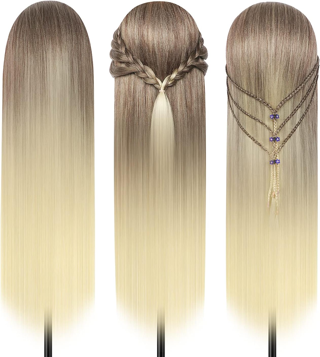 Styling Head 28 inch Hairdresser Training Head 100% Synthetic Fiber Hair Styling Head - Image 3