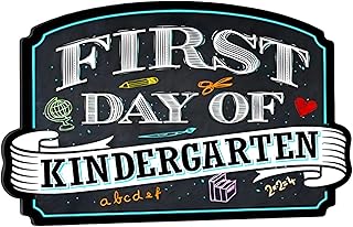 First Day of School Photo Picture Prop Rigid Coroplast Sign | 10 inches x 15.5 inches | Preschool | Kindergarten | 1st Grade Plaque (Kindergarten) - First day of school Sign