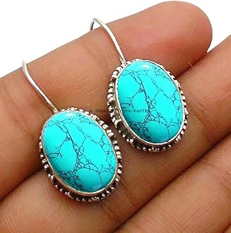 10x14MM Oval Gemstone Sterling Silver Ellipse Dangle Earrings for Women, Bezel Set Ear-Wire Earrings, Bridesmaid Earrings Mother's Day Gift (Amethyst)