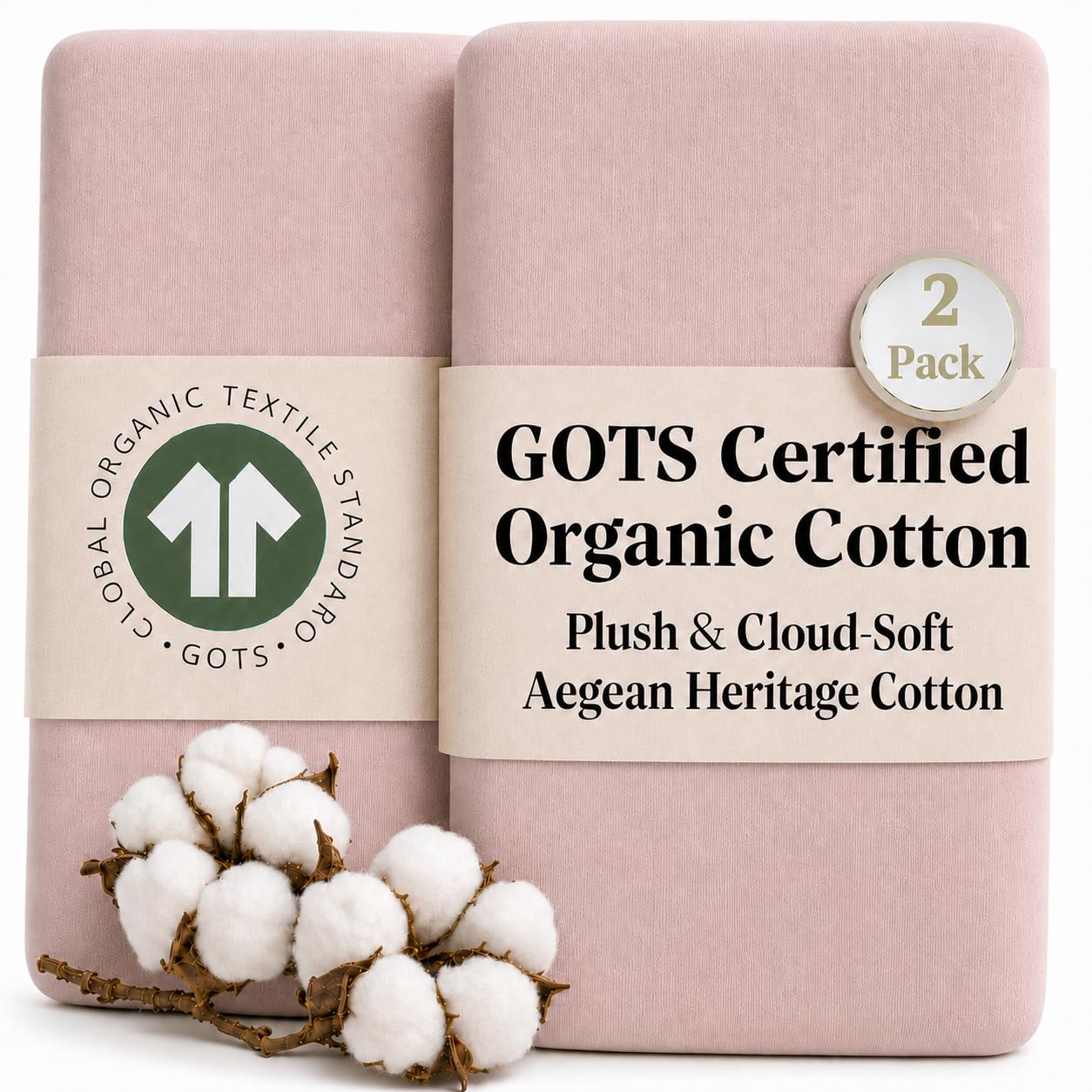 Bunnyjik GOTS 100% Organic Cotton Bassinet Sheets