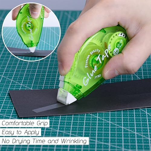 Miniatura 4 de XUXU Paquete de 6 rodillos de cinta de doble cara, cinta para álbumes de recortes, dispensador de cinta adhesiva permanente para manualidades y