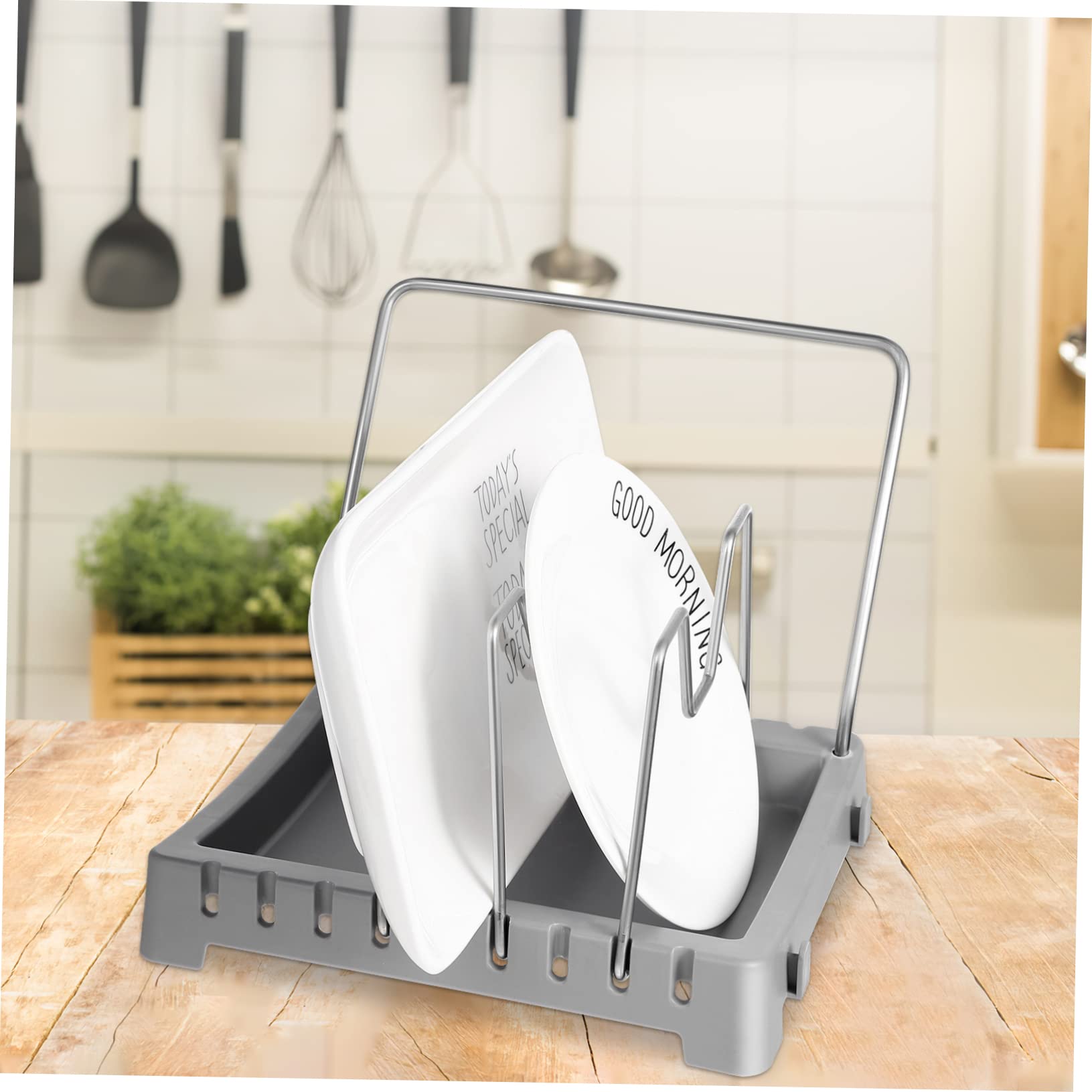 Zerodeko Porta Coperchi Pentole 2 Pezzi in Abs, Design a Divisori | Padelle e Pentole, Struttura Portante, Soluzione Salvaspazio per Cucina e Ambiente Domestico