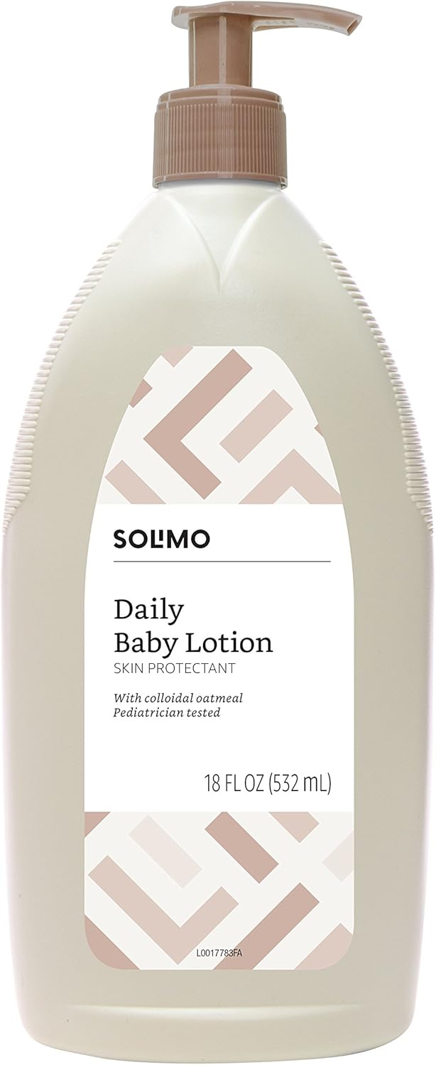  Brand - Solimo Daily Baby Lotion with Colloidal Oatmeal, Pediatrician Tested, 18 Fluid Ounce: Health & Personal Care