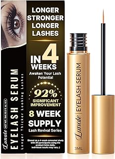 Eyelash Growth Serum with Advanced Formula: Rapid Eye Lash Enhancing Serum for Eyelash and Eyebrow Growth in 3-4 Weeks - Boost Longer Thicker and Fuller Lashes 3ML
