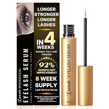 Eyelash Growth Serum with Advanced Formula Rapid Eye Lash Enhancing Serum for Eyelash and Eyebrow Growth in 3-4 Weeks - Boost Longer Thicker er Lashes 3ML