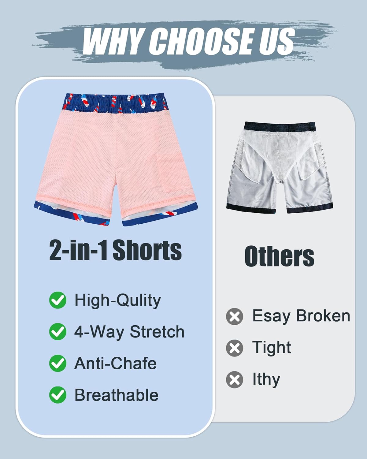 westwolf Boys Swim Trunks Compression Liner Bathing Suit Quick Dry Swimsuit 5-16T