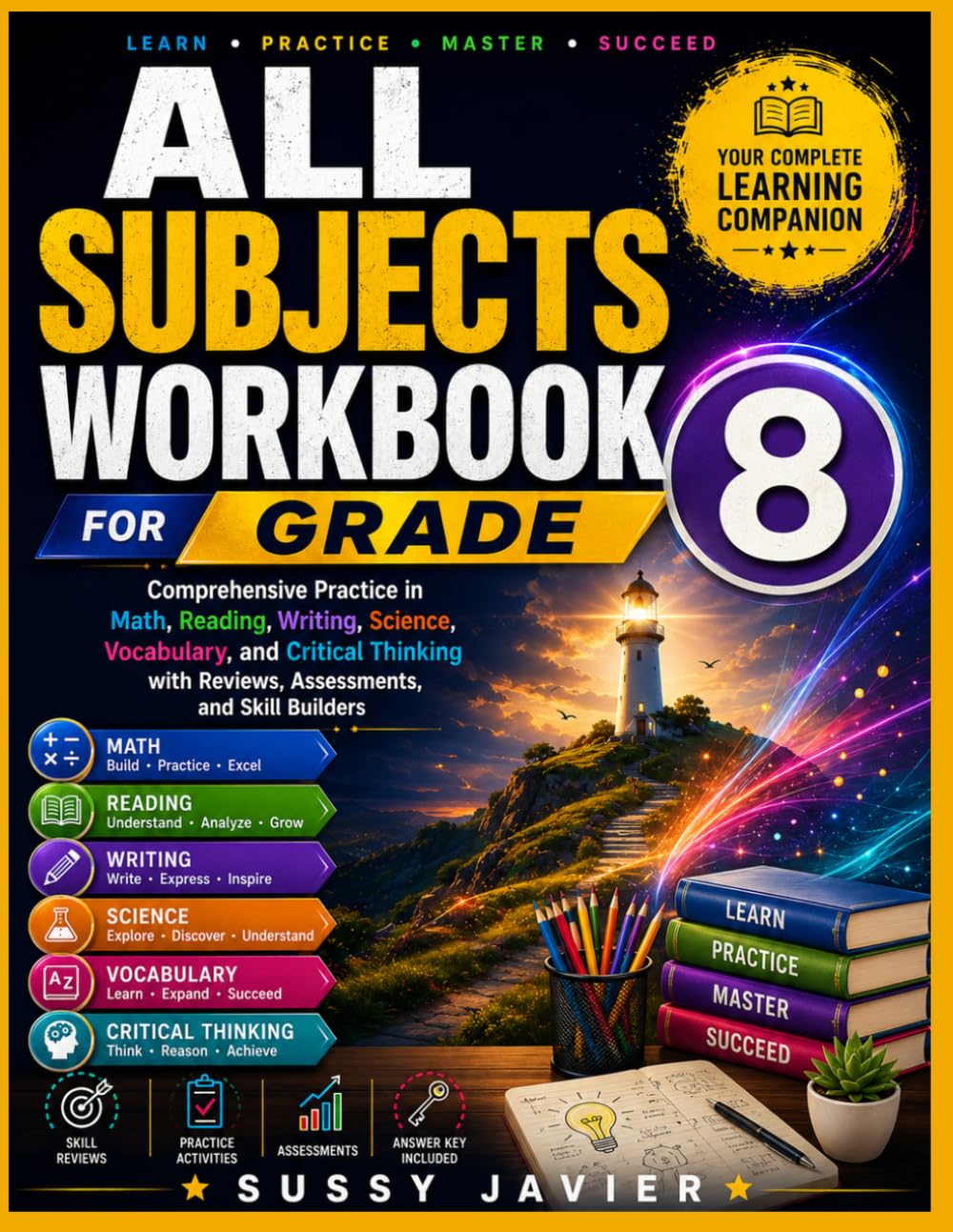 All Subjects Workbook for Grade 8: Comprehensive Practice in Math, Reading, Writing, Science, Vocabulary, and Critical Thinking with Reviews, ... Builders (Pathway to Success Workbook Series)