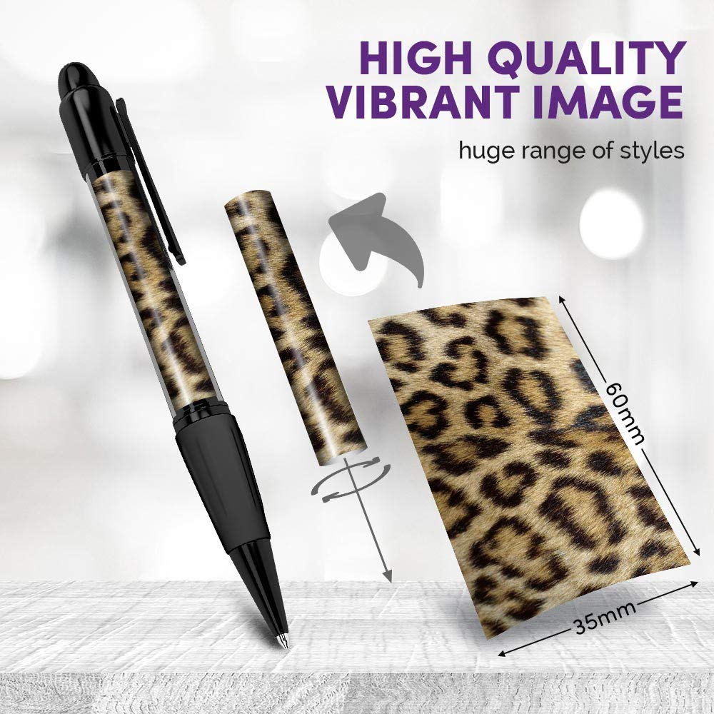 Beautiful and comfortable Set of 2 Matching Pens - Wild Animal Print Leopard Cat Fur #46431, black or gray, 2 count (Pack of 1) - Image 2
