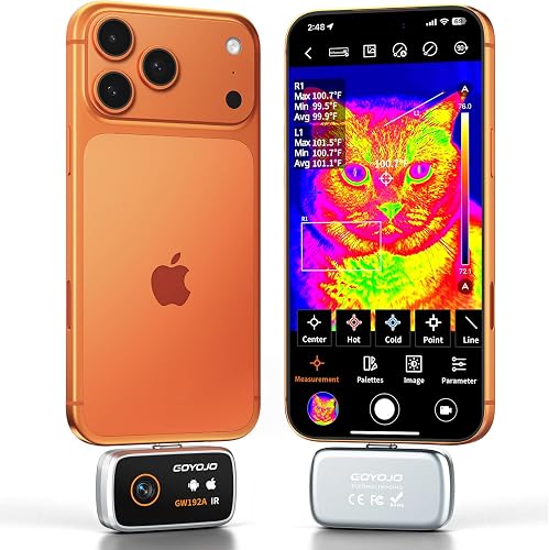 GOYOJO Thermal Imaging Camera for Android/iphone 15/16/17 iOS Series 192x192 IR Resolution– Water Leak Detection HVAC Electrical Plumbing, Automotive Repair, Home Inspection, DIY-USB-C Infrared Imager