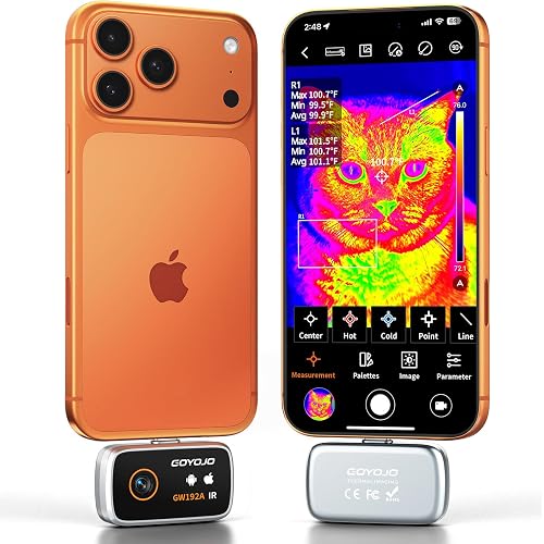 GOYOJO Thermal Imaging Camera for Android/iphone 15/16/17 iOS Series 192x192 IR Resolution– Water Leak Detection HVAC Electrical Plumbing, Automotive Repair, Home Inspection, DIY-USB-C Infrared Imager