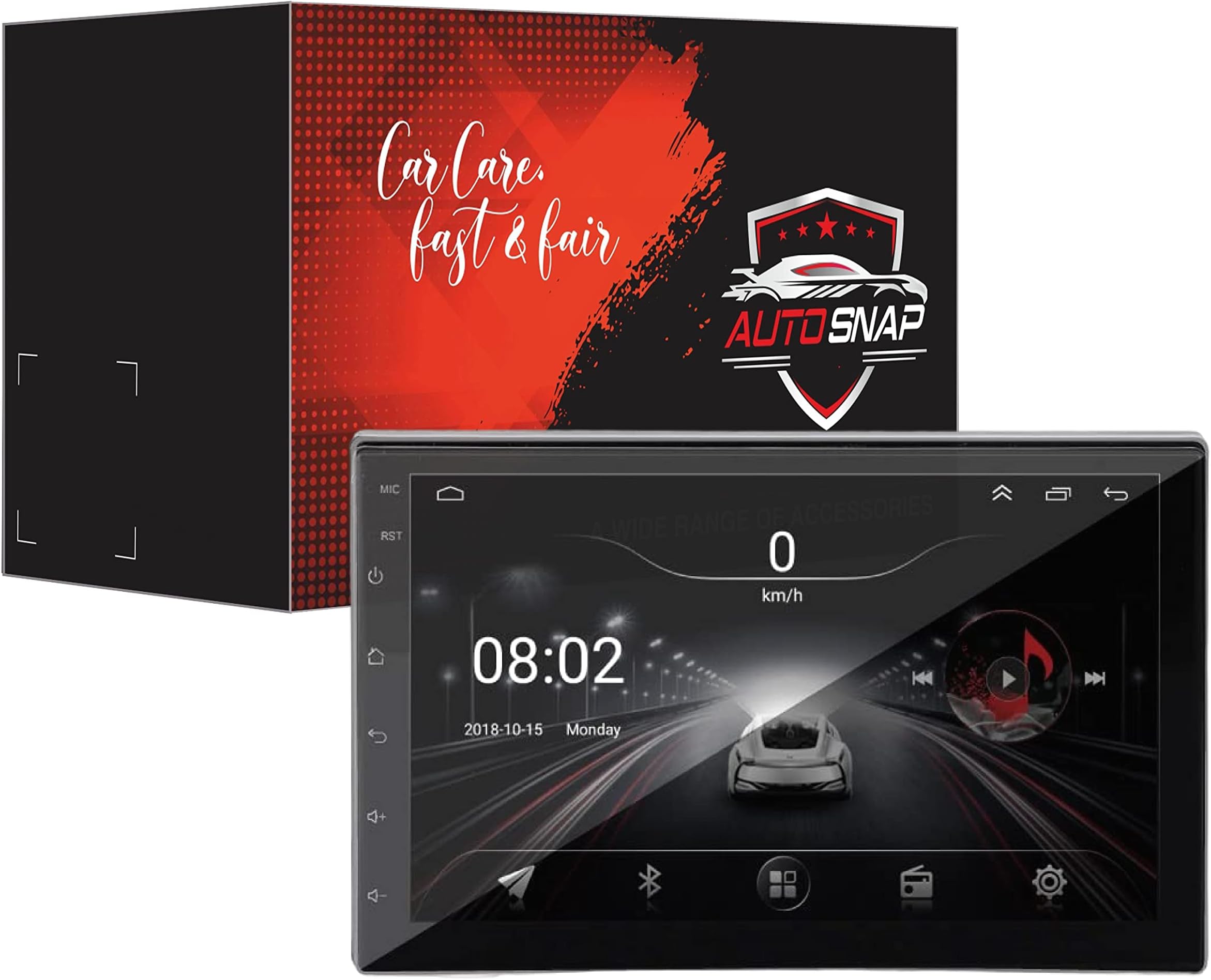 Auto Snap 7 Inch Full HD 1080 Touch Screen Player Android 12 Gorilla Glass IPS Display Car Stereo with 2GB RAM/ 32 GB ROM GPS/Wi-Fi/Navigation/Mirror Link Compatible Universal 7 Inch Android