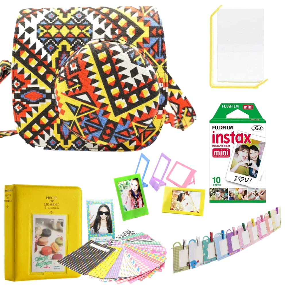 FotoCart Instant Camera Accessories Combo 7-1 Set with Mini 11 Bag+10 Sheet Film+10 Hanging Frame + 5 Plastic Frame + 64 Photo Album + 20 Film Sticker + 1 Rotating Picture Frame (Bohemia Color)-picture-23