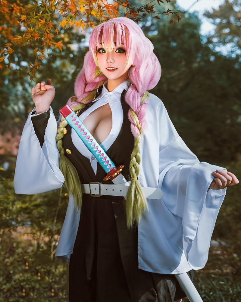 コスプレに★鬼滅の刃 甘露寺蜜璃ウイッグ【スワロウテイル製】 コスプレに】鬼滅の刃 甘露寺蜜璃ウイッグ【スワロウテイル製】 即納可