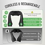 Massager sans fil de cou, Masseuse de cou et dos Shiatsu rechargeables avec massage à l'épaule pour le dos à la chaleur,Leg, Muscle du corps,Masseuses portatives Idéal Choix Cadeau mère pour papa Maman Amis
