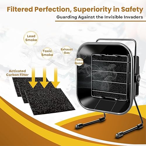 Miniatura 6 de Flexzion - Extractor de humo de soldador  Sistema de ventilación de ventilación con filtro de aire de flujo de ventilación de ventilación con ángulo