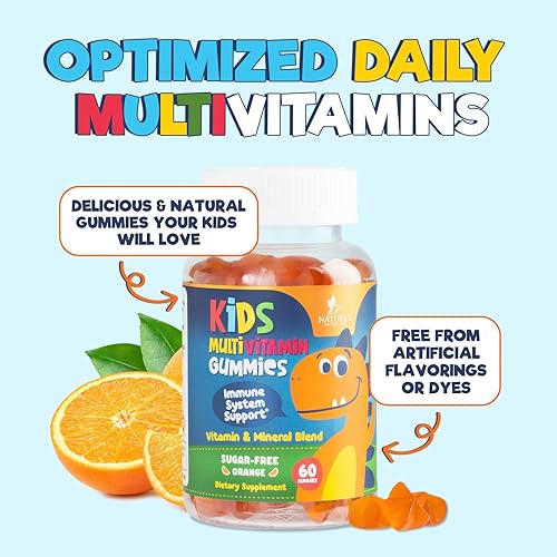 Miniatura 7 de Gomitas multivitamínicas para niños, vitamina D3, C, B12, B6, A y zinc, vitaminas diarias para niños para apoyo inmunológico, sin azúcar, gomitas