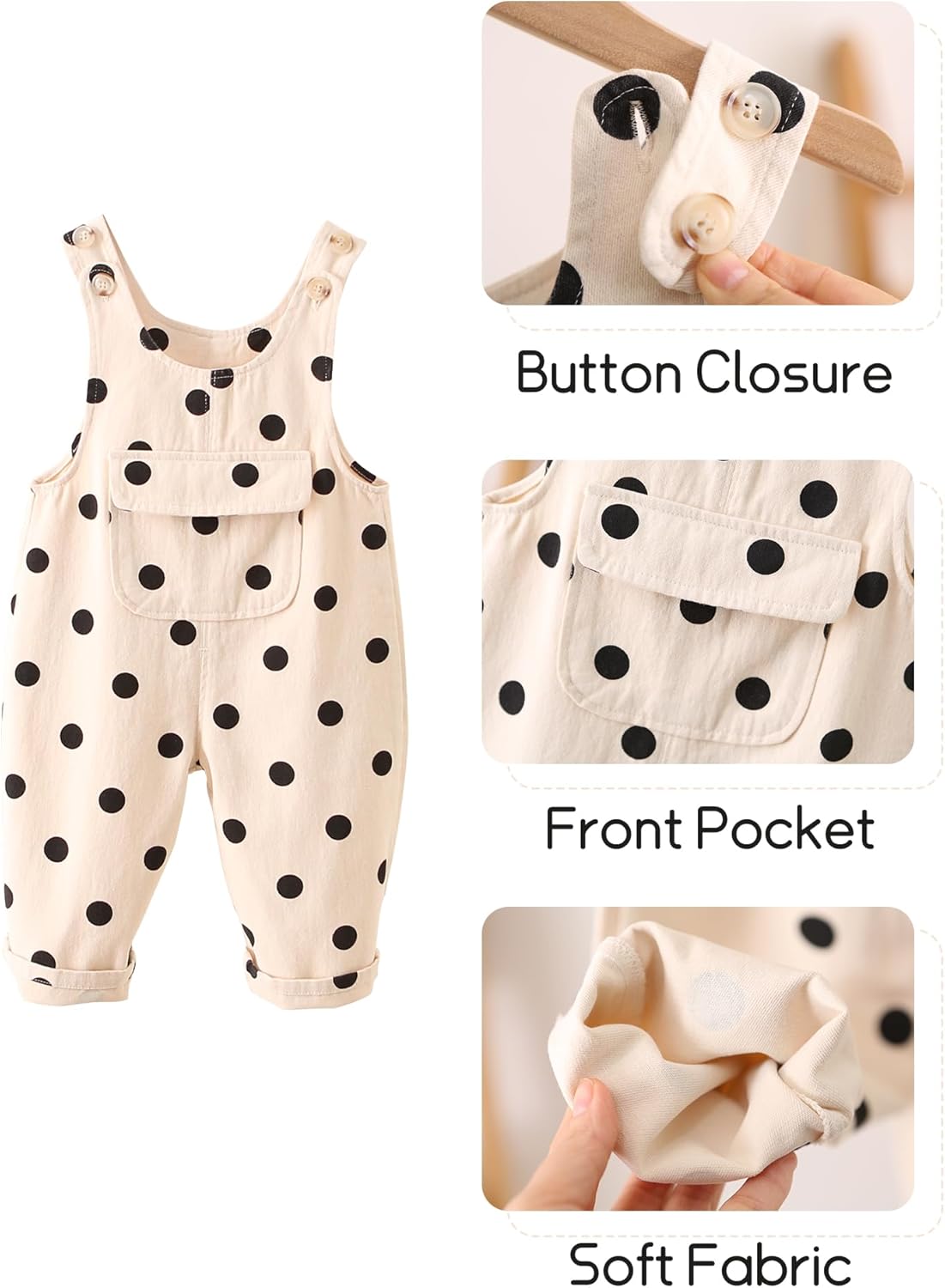 Happy Cherry Baby Boys Girls Jean Overalls Kids Denim Suspender Pants with Pocket Cute Romper Sleeveless Jumpsuit