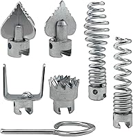 Vista 1 de 7Pcs Drain Cleaner Combination Cutter Head Set, 16mm Drain Dredging Combination Cutter Head for Ridgid k50 K400 Drain Snake Drain Cleaner