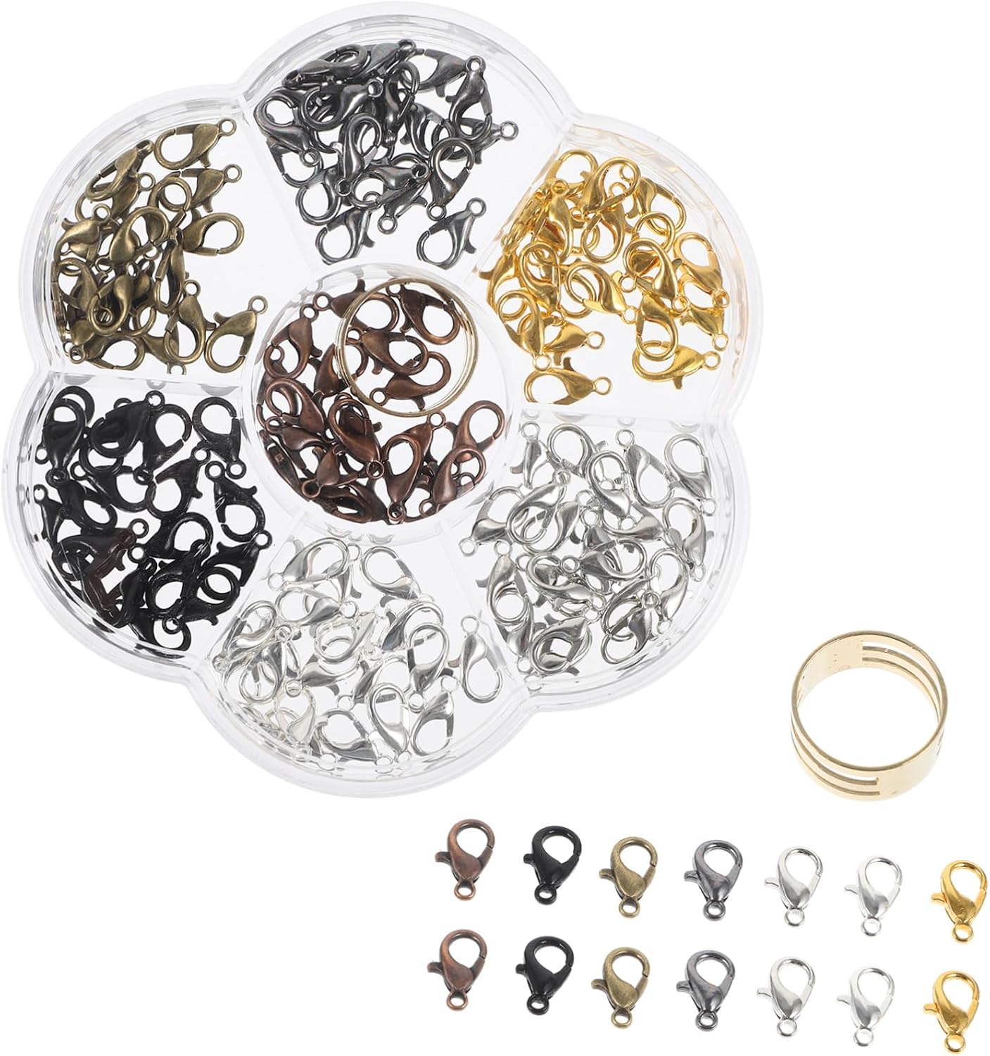 NUOBESTY Metal Lobster Clasps for Jewelry Making Fasteners for Necklaces and Bracelets Easy to Use Jewelry Clips for Crafts