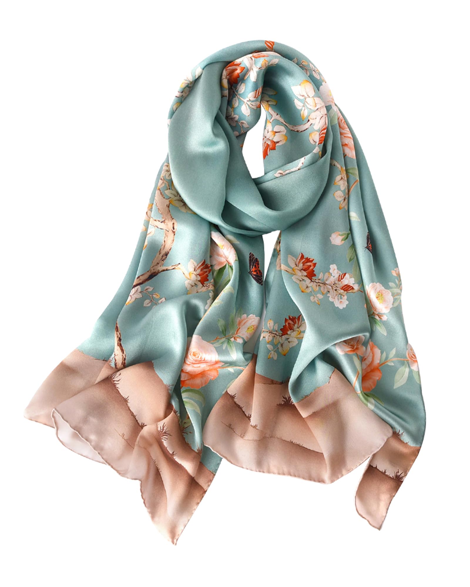 Foulard Donna 100% Seta Chiffon Leggera Stola Elegante Regalo Donna | 100% seta, morbida e leggera, chiffon delicato, stampe orientali, colori vivaci, confezione regalo, stola elegante