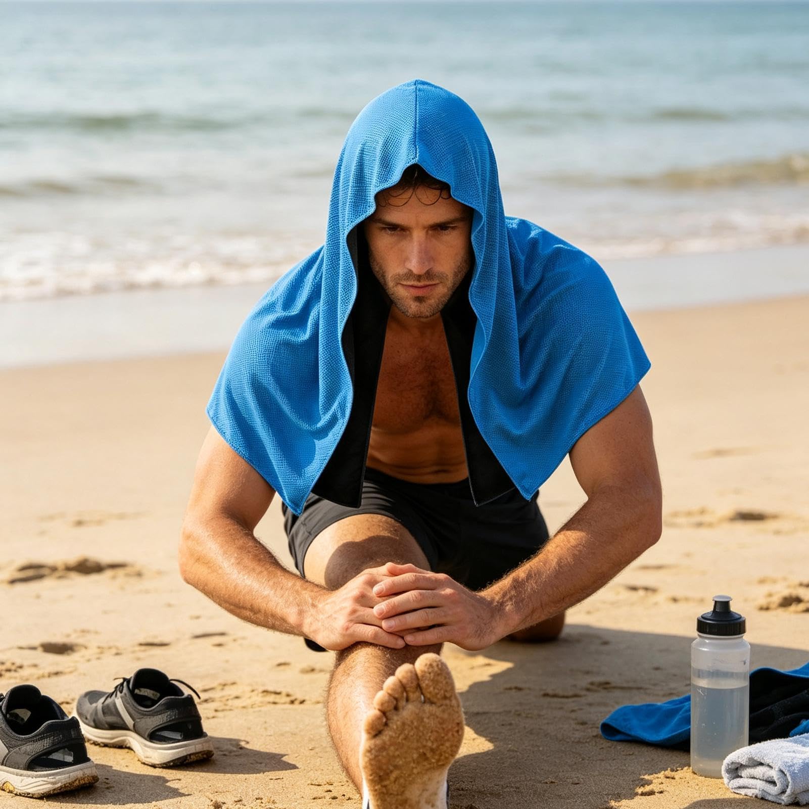 Asciugamano Rinfrescante Con Cappuccio Sciarpa Con Cappuccio Traspirante | Asciugamani Rinfrescanti Sportivi Per Corsa Yoga Tennis Calcio Trekking
