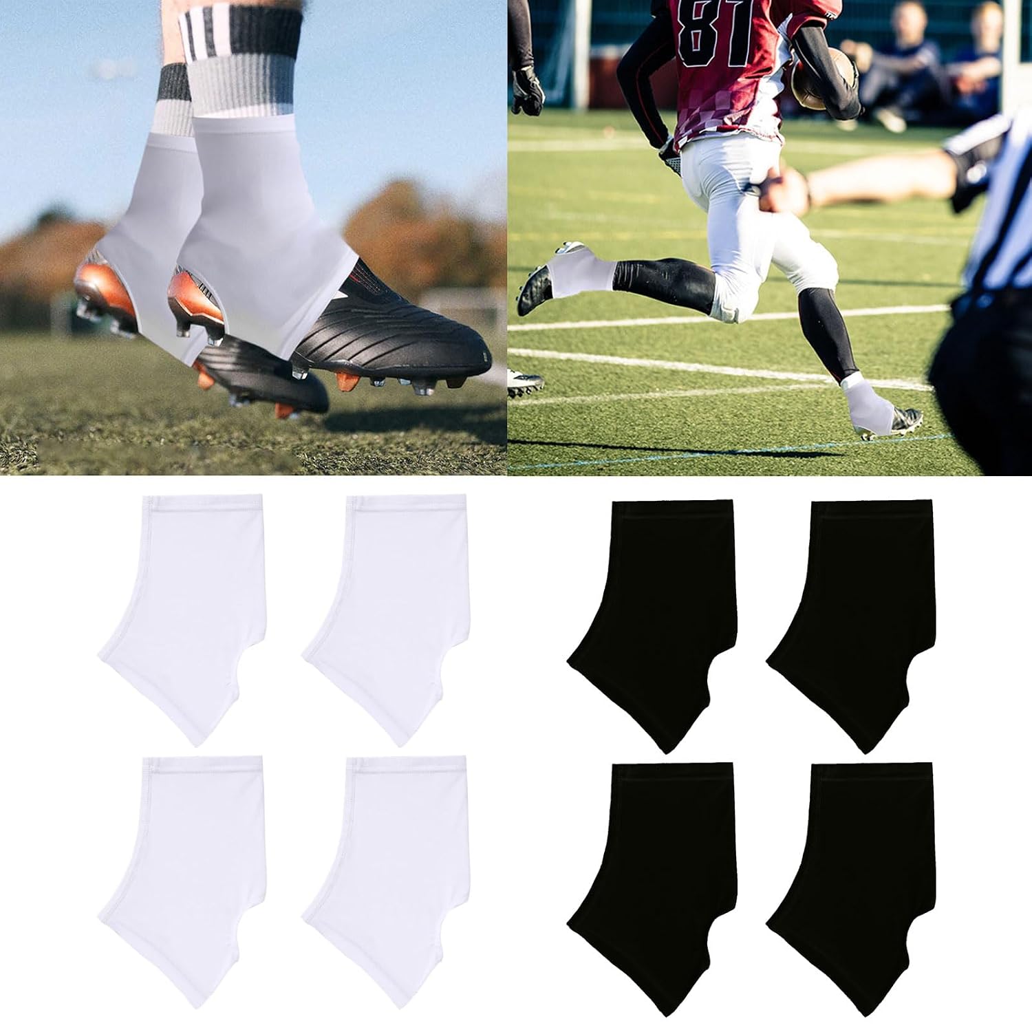 2 Pair Spats Football Cleat Youth Cleat Covers Biking Cleat Cleat Sleeves for Soccer Football Youth Adult