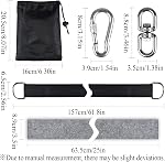 Tree Swing Straps Hanging Kit, 5FT Heavy Duty Straps Holds 2200lbs with 2 Tree Protector Mats& 2 Carabiner& 1 Stainless Steel Swivel, 1 Carry Bag Included, Fits for Hammocks&Tire&Porch&Swings