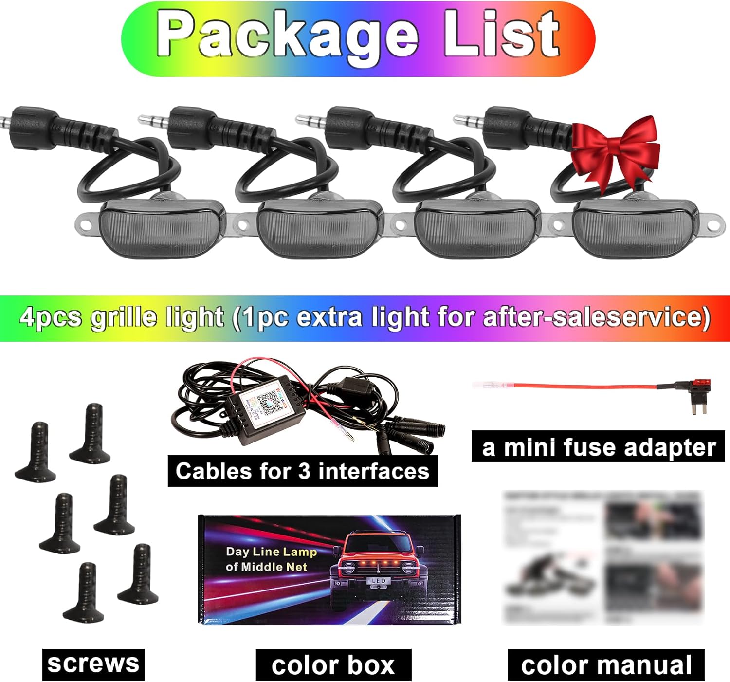 Led Hood Vent Lights and RGB Grill Light For Dodge Ram 1500 Accessories Bundle-Switchback DRL with Amber Turn Signal & Custom Grille lights