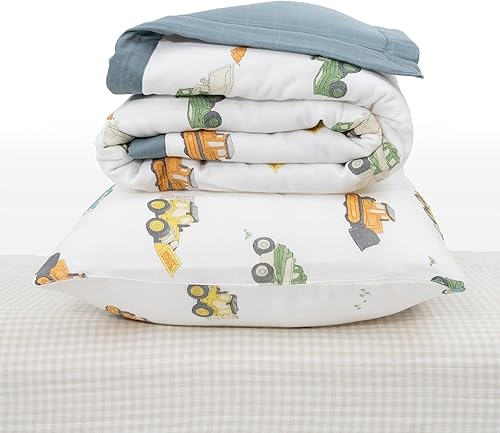 Miniatura 2 de Little Unicorn Ropa de cama de muselina de algodón para niños pequeños, juego de 3 piezas, edredón, sábana para cuna, funda de almohada tipo sobre,