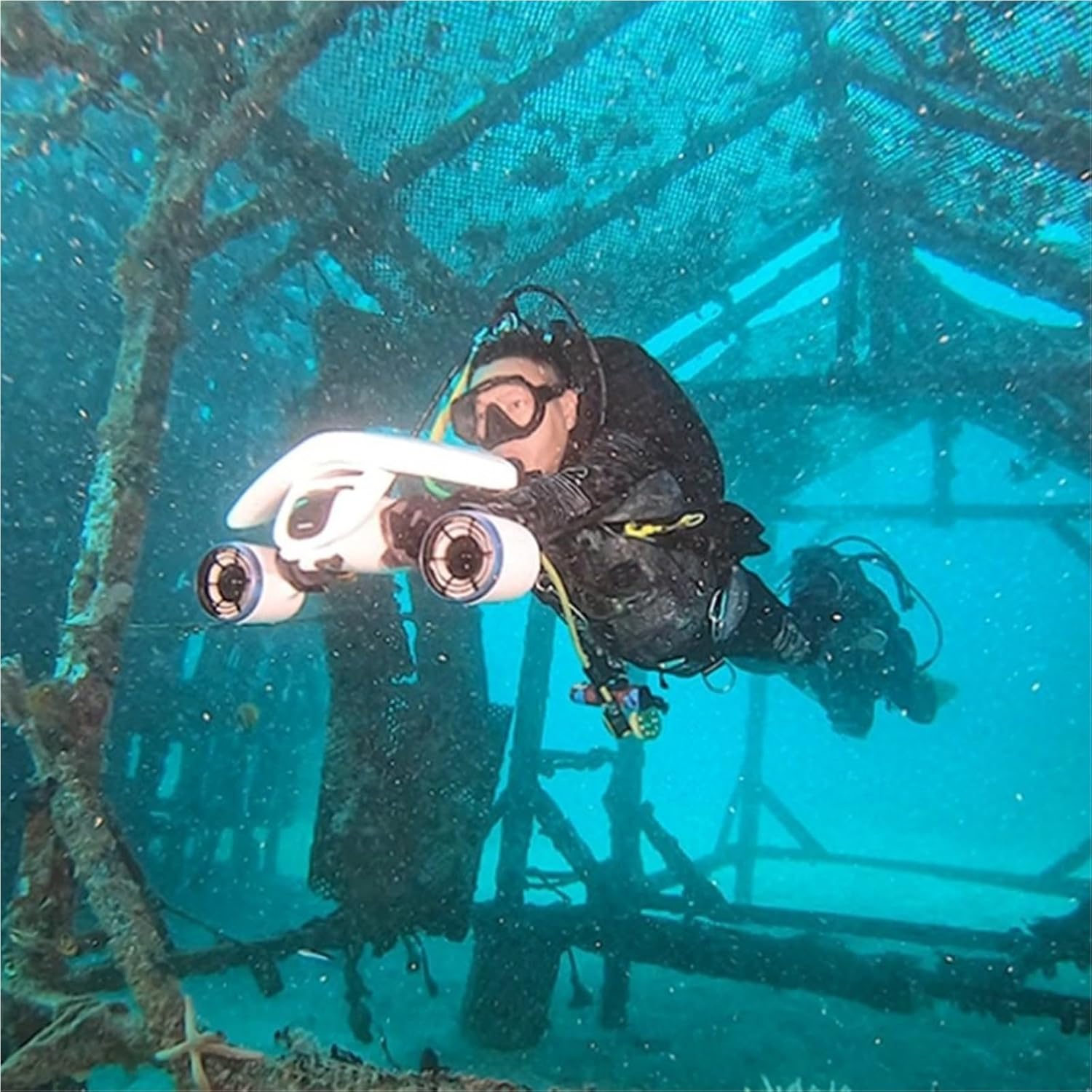 SUBLUEの水中スクーターを徹底解剖！パラオの海で使ってみた｜水中スクーター｜ダイビング器材｜Marine Diving web（マリンダイビング ウェブ） | 水中スクーター 水中モーター 水中ロボット 水中電動スクーターブースター 水中プロペラ 水中ダイビング 水泳 シュノーケル(Whit | LIYKKP