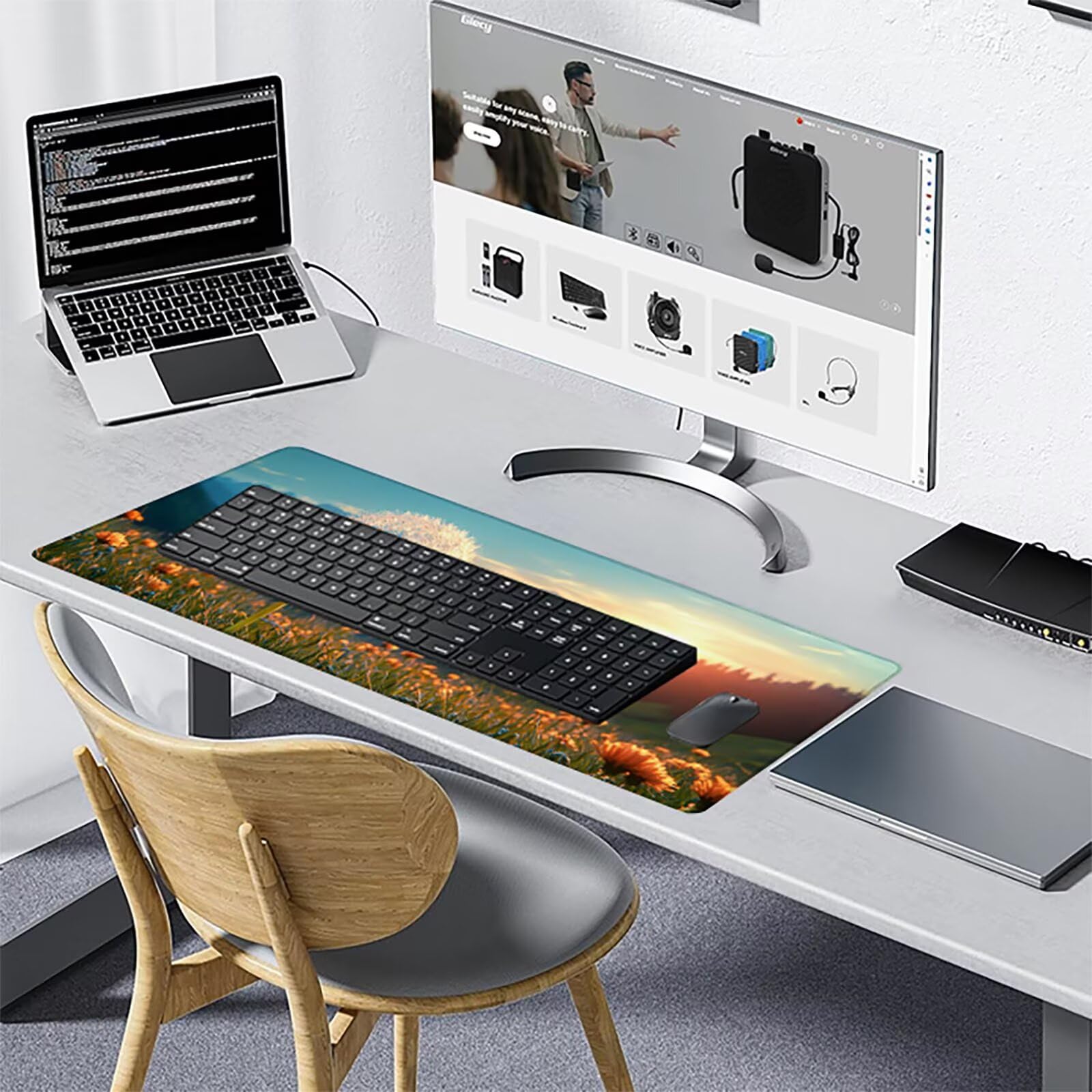 Amazon.co.jp: 日没 マウスパッド 大型 120x60cm 厚さ3mm, デスク