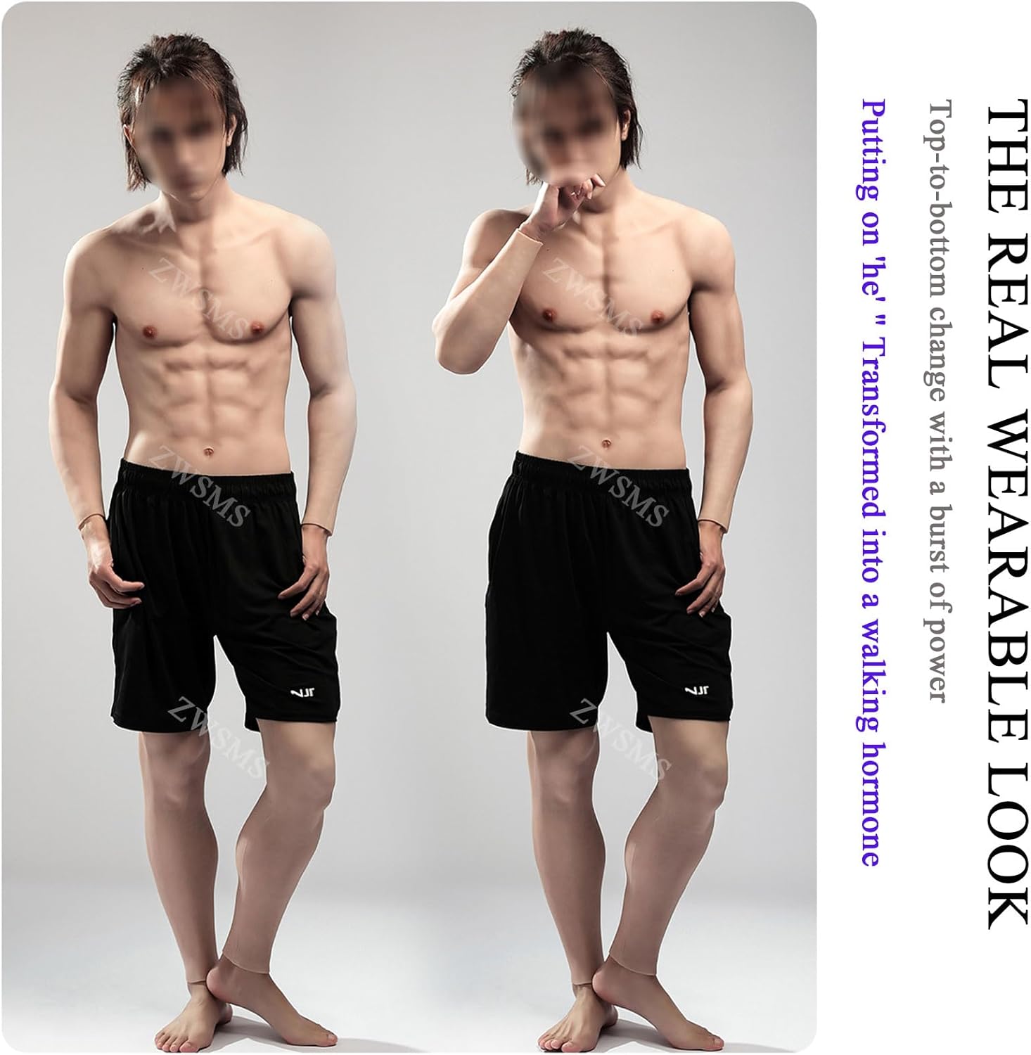 Silicone Muscle Bodysuit Suit Men Simulation Muscle Realistic Male Fake Chest Costume Shaper Stronger for Cosplay