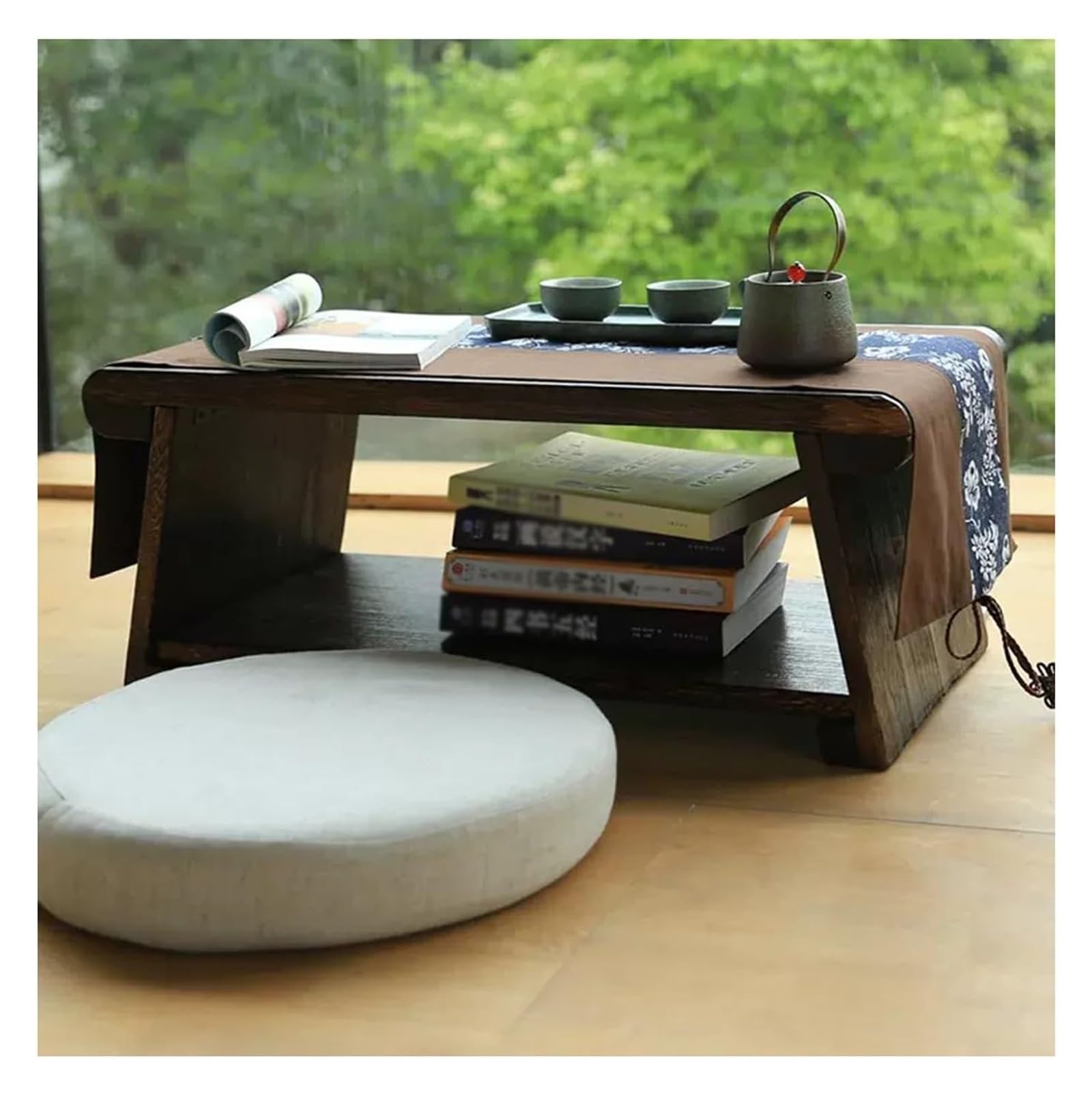 Table basse flottante pour balcon et salon au style rétro japonais