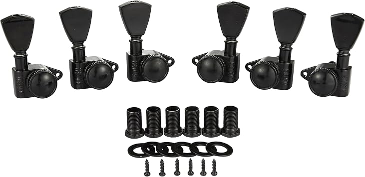KAISH Black 3 + 3 موالفات القفل 211 آلات ضبط القفل مفاتيح الضبط بأزرار Keystone للولايات المتحدة الأمريكية Les Paul / SG / ES / أو القيثارات الصوتية