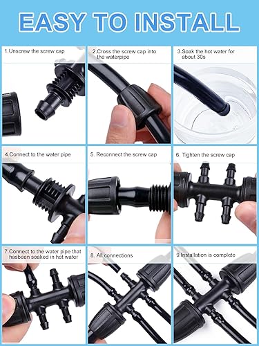 Miniatura 4 de Kalolary 10 piezas de tubo de riego de púas de 12 pulgada a 14 de pulgada, ajuste de calidad premium anti-caída (se adapta a 0.512 in de ID 0.157 in