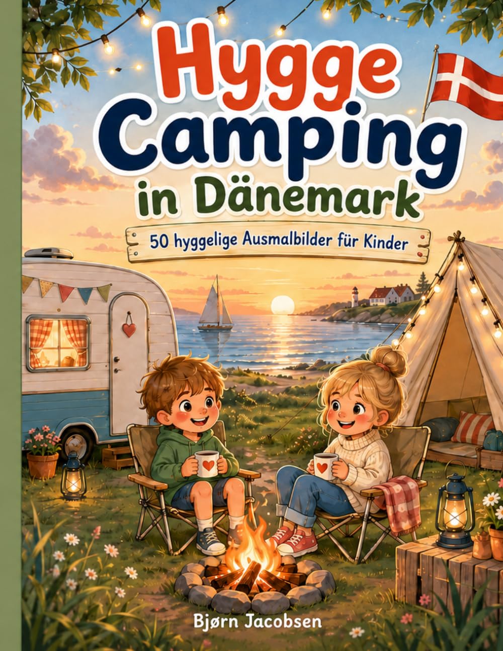 Hygge Camping in Dänemark: 50 hyggelige Ausmalbilder für Kinder (Hygge Ausmalbücher Dänemark)