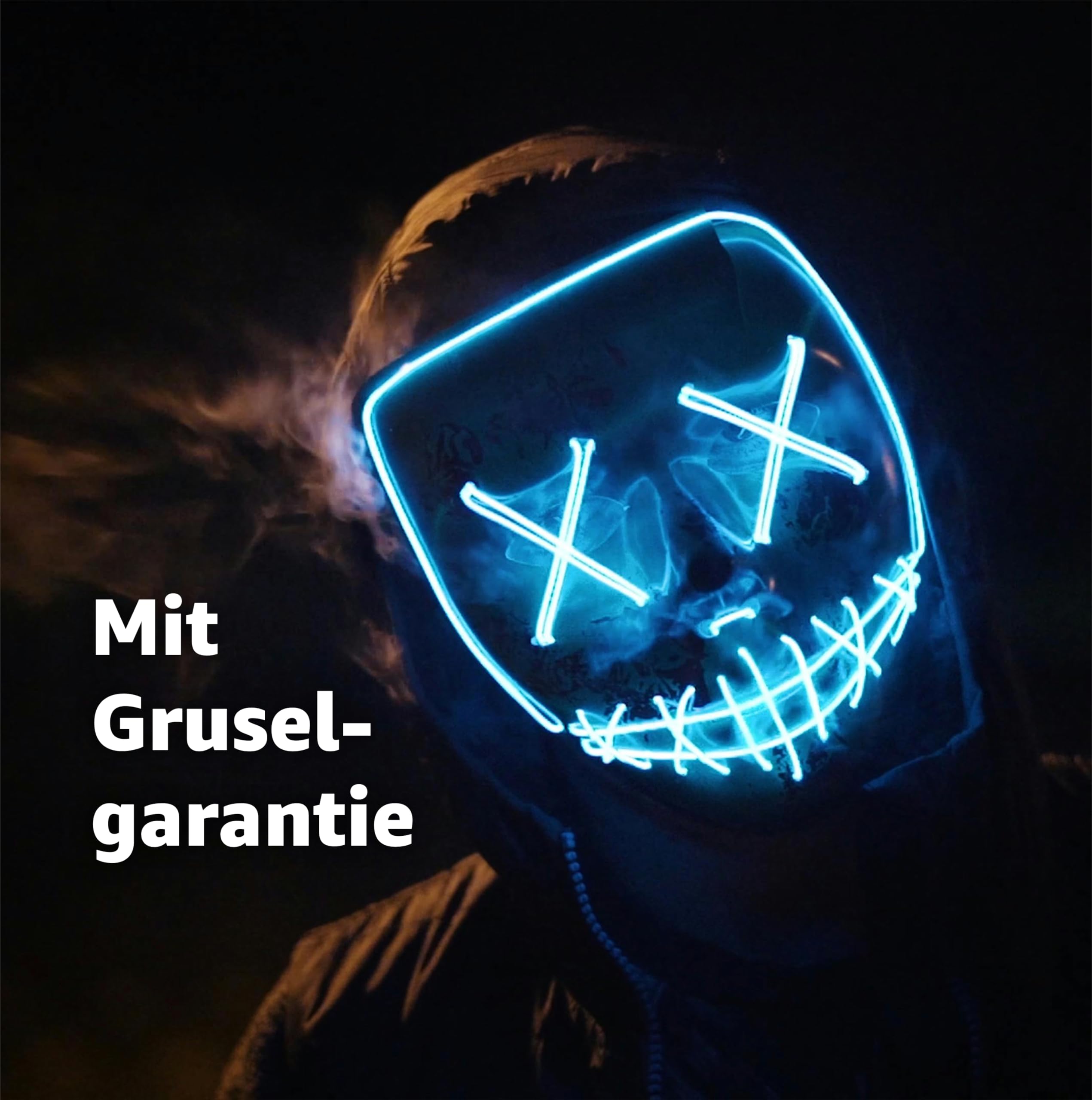 TK Gruppe Timo Klingler LED Purge Horror Mask with 3 Light Effects Controllable Halloween Costume for Men Women - Image 3