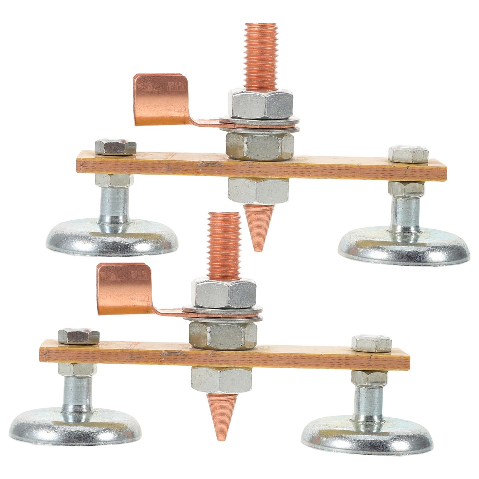 Morsetto di Messa Terra Magnetico per Saldatura 2 Pezzi Rame | Doppio Lato con Coda Filo, Compatibile con Saldatrici e Cavi di Massa Spessi per Auto