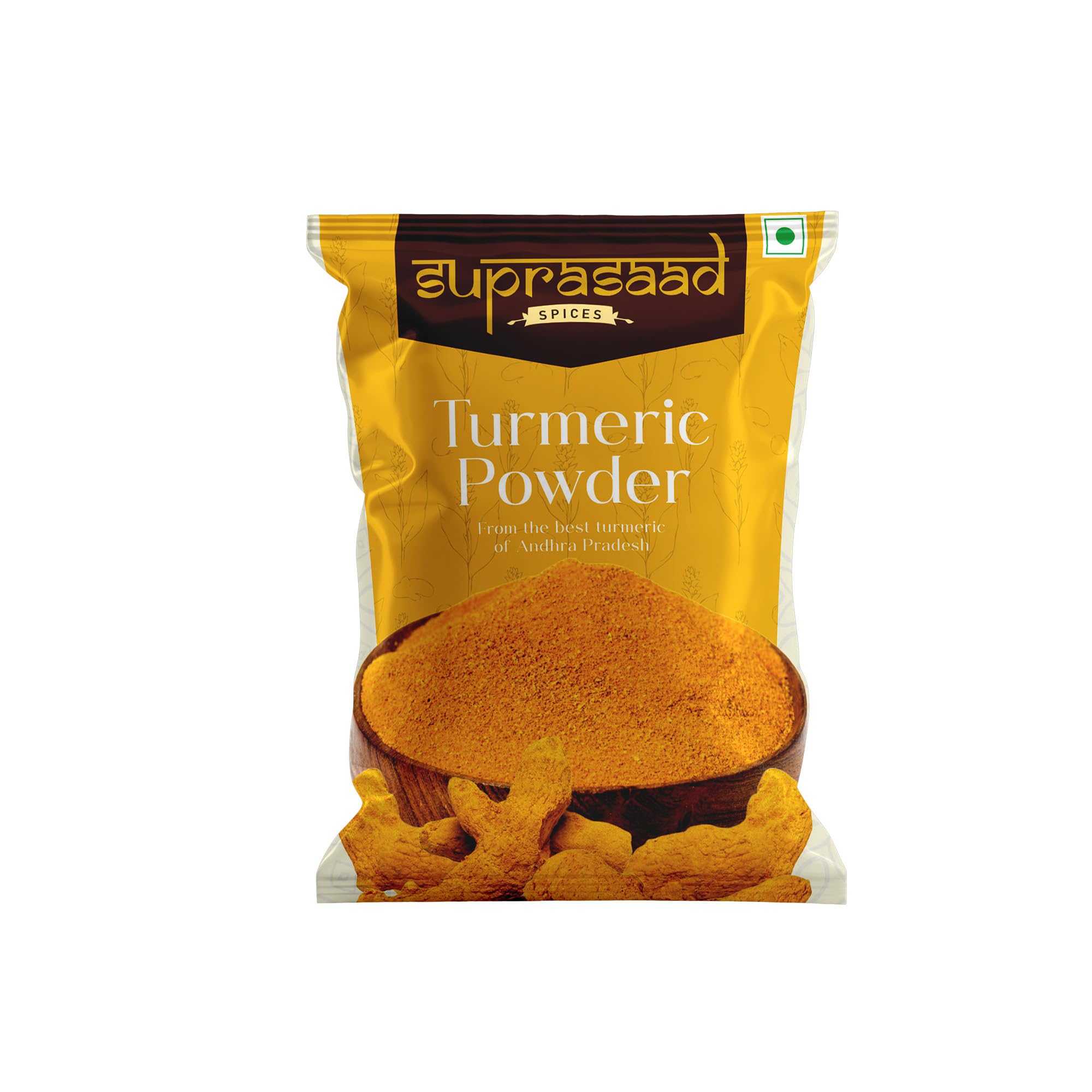 SUPRASAAD FOODS Turmeric (Haldi) Powder 500Gms|No Added Flavours And Colours|Rich Taste & Strong Aroma|High Curcumin|Quality Guaranteed