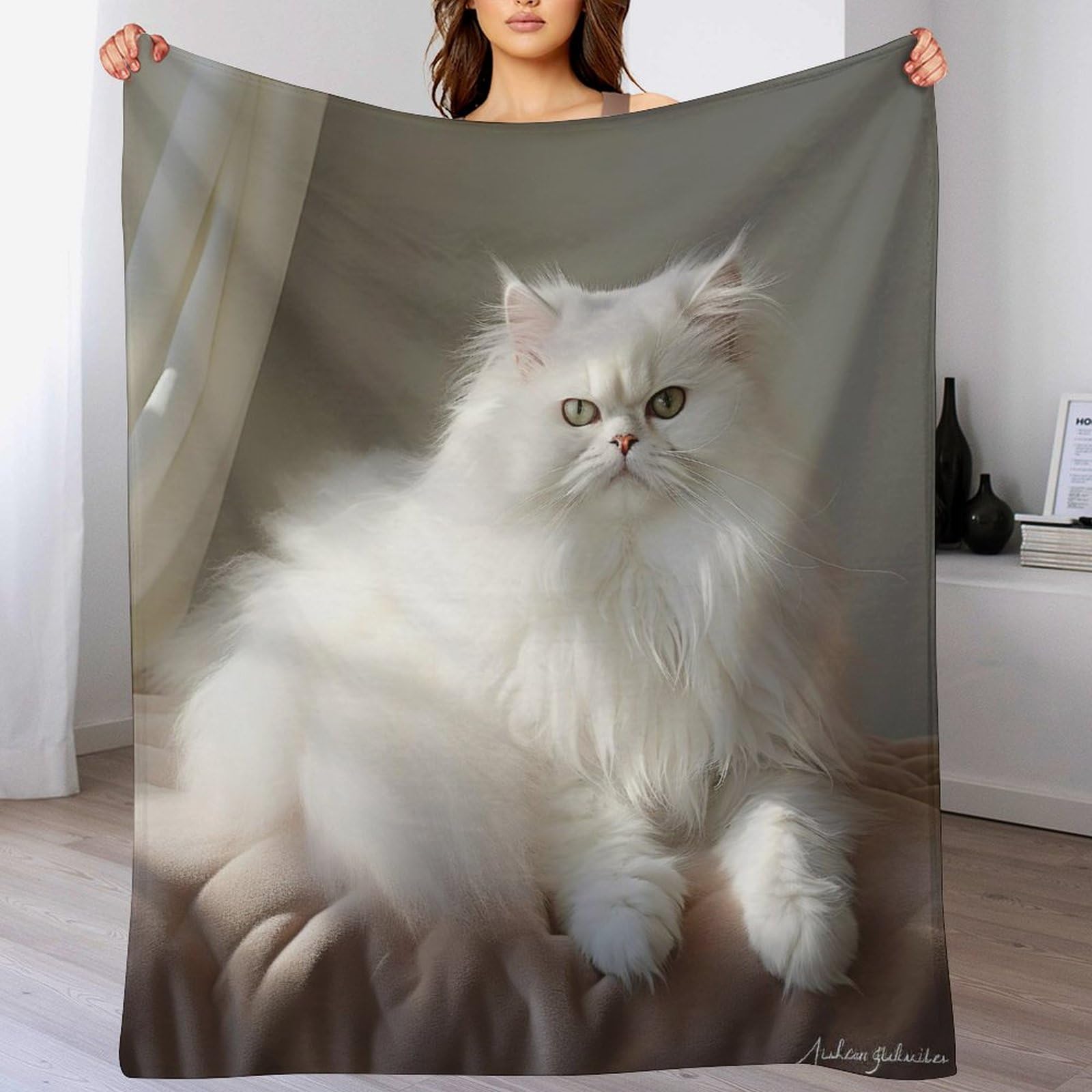 Couverture de lit chat en flanelle haut de gamme et grand jeté de canapé de salon